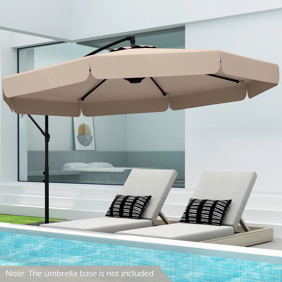LIFEZEAL Premium Outdoor Offset Hanging Patio Umbrella With Cover