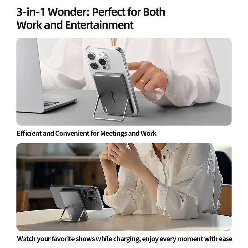 Movspeed Magnetic Wireless Power Bank With Integrated Charging Stand