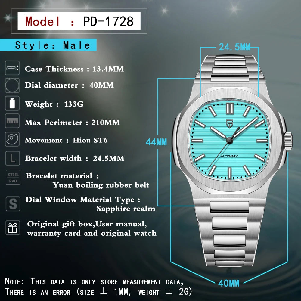 PAGANI DESIGN Automatic Sapphire Crystal Mechanical Watch For Men