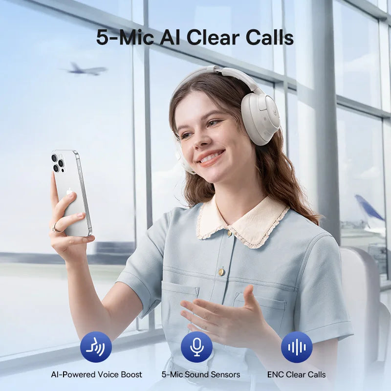Baseus Bluetooth Over Ear Headphones With Active Noise Control