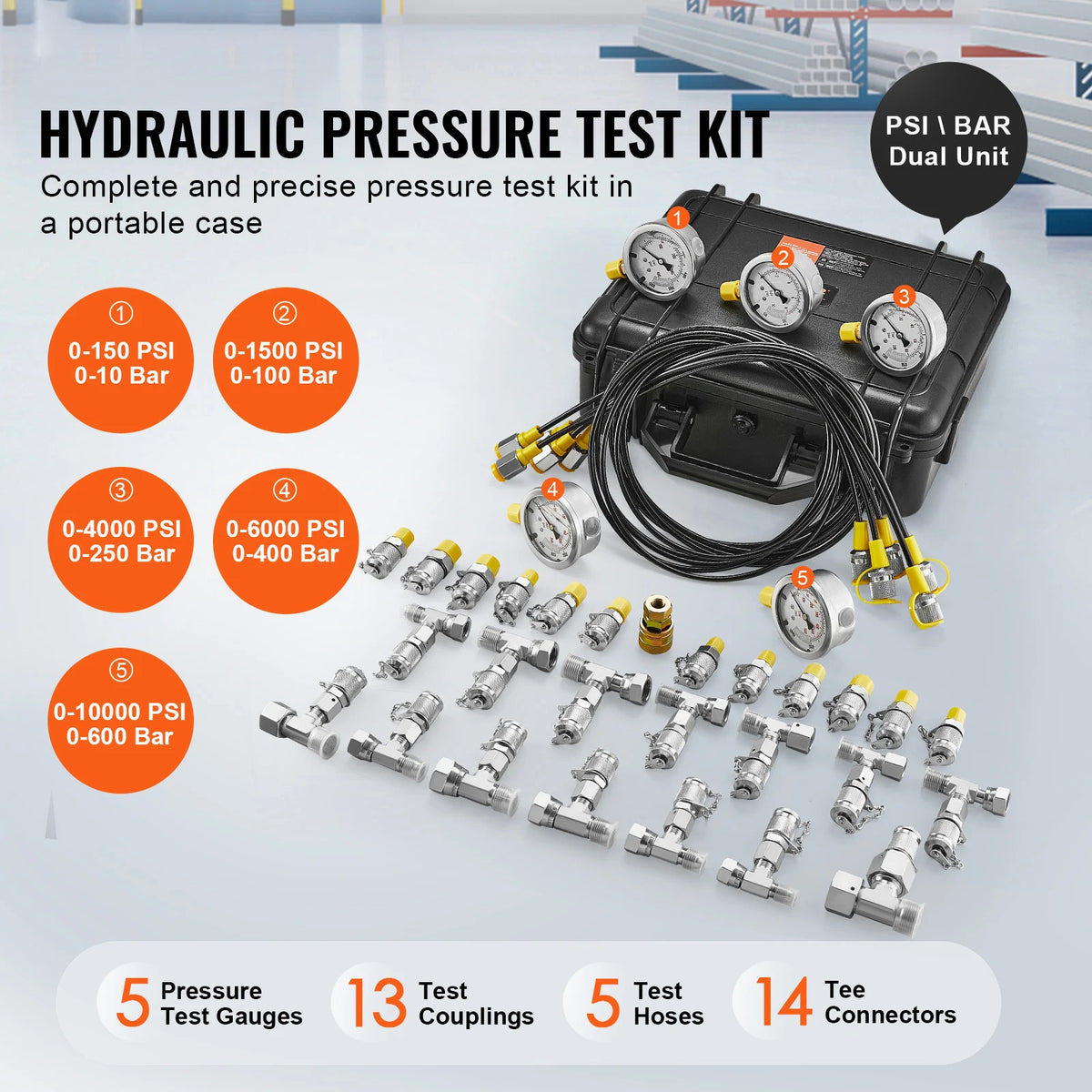 SucceBuy Excavator Hydraulic Pressure Test Kit With Case