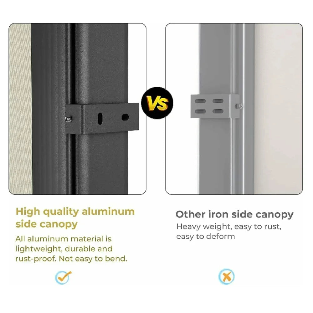 Homfa Retractable Side Awning Automatic Outdoor Privacy Sun Shade