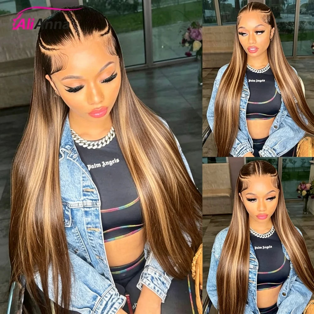 ALIANNA Remy Human Hair Lace Front Wig With Baby Hair