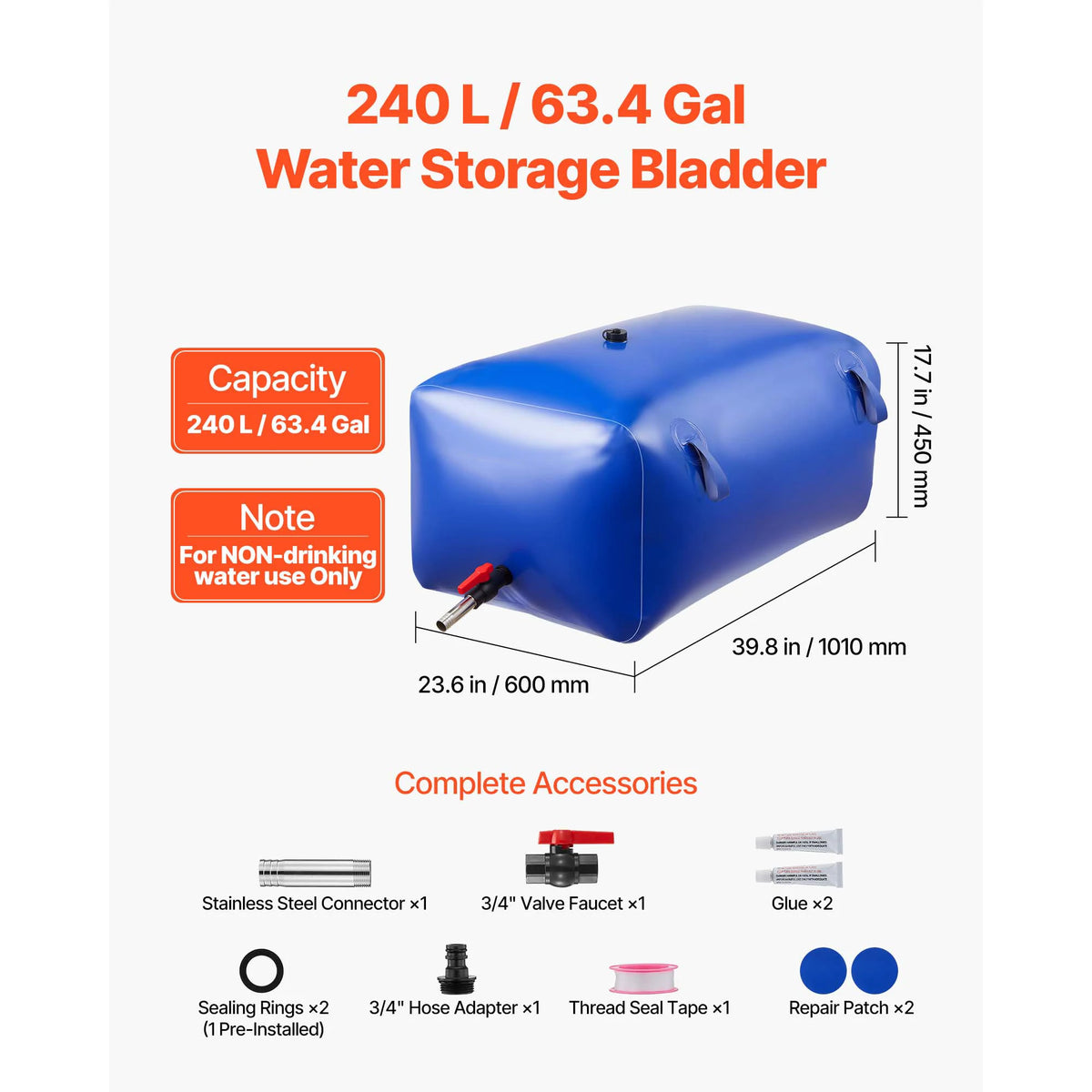 Portable TPU Water Storage Bladder Collapsible Soft Bag