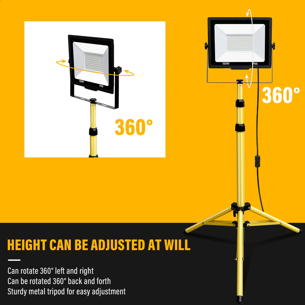 Skyworld LED Flood Light With Telescoping Tripod Stand