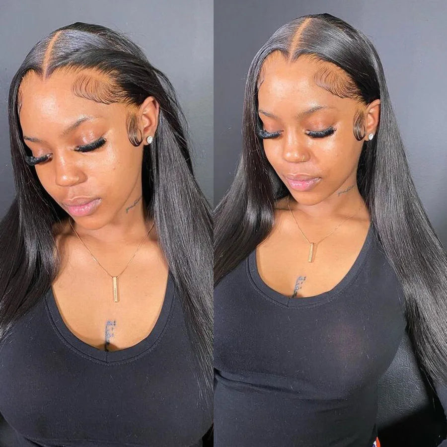WOW ANGEL Brazilian Human Hair Straight HD Lace Front Wig