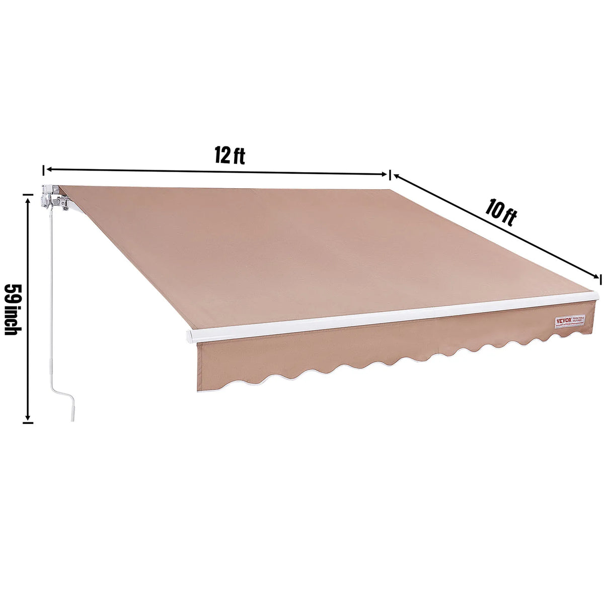 SucceBuy Manual Retractable Awning Waterproof Outdoor Shade