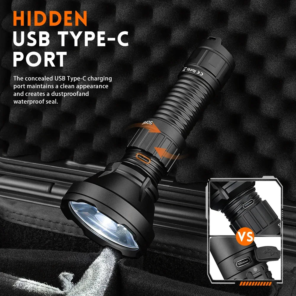 Sofirn SF26 2000lm SFT40 LED 6000K Tactical Flashlight Type-C Rechargeable Protable Powerful 21700 Torch Camping EDC Flashlight