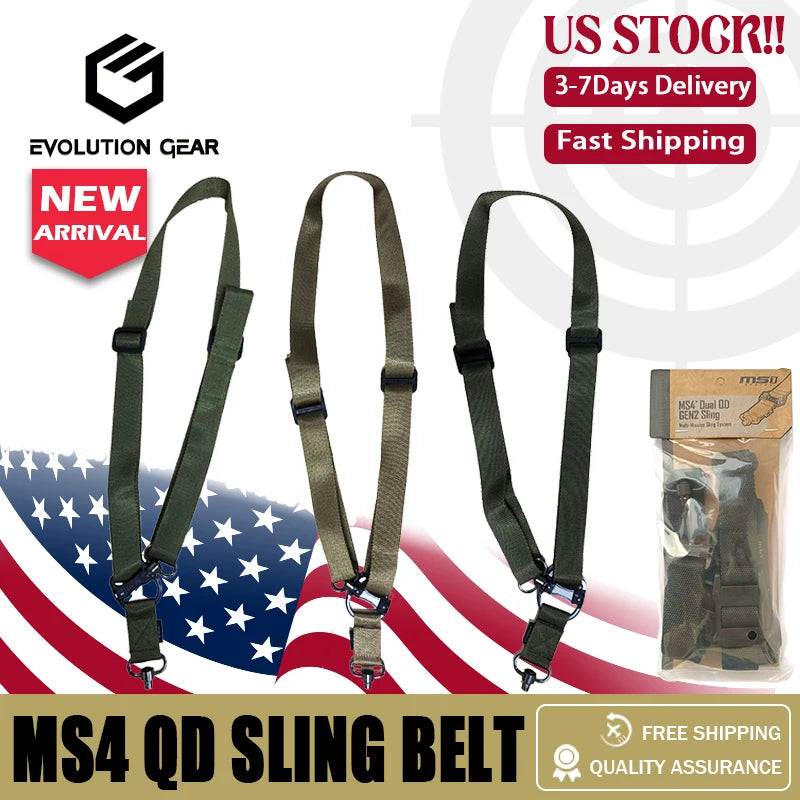 MS4 QD Quick Release Sling Belt Strap Bungee Hunting Gear