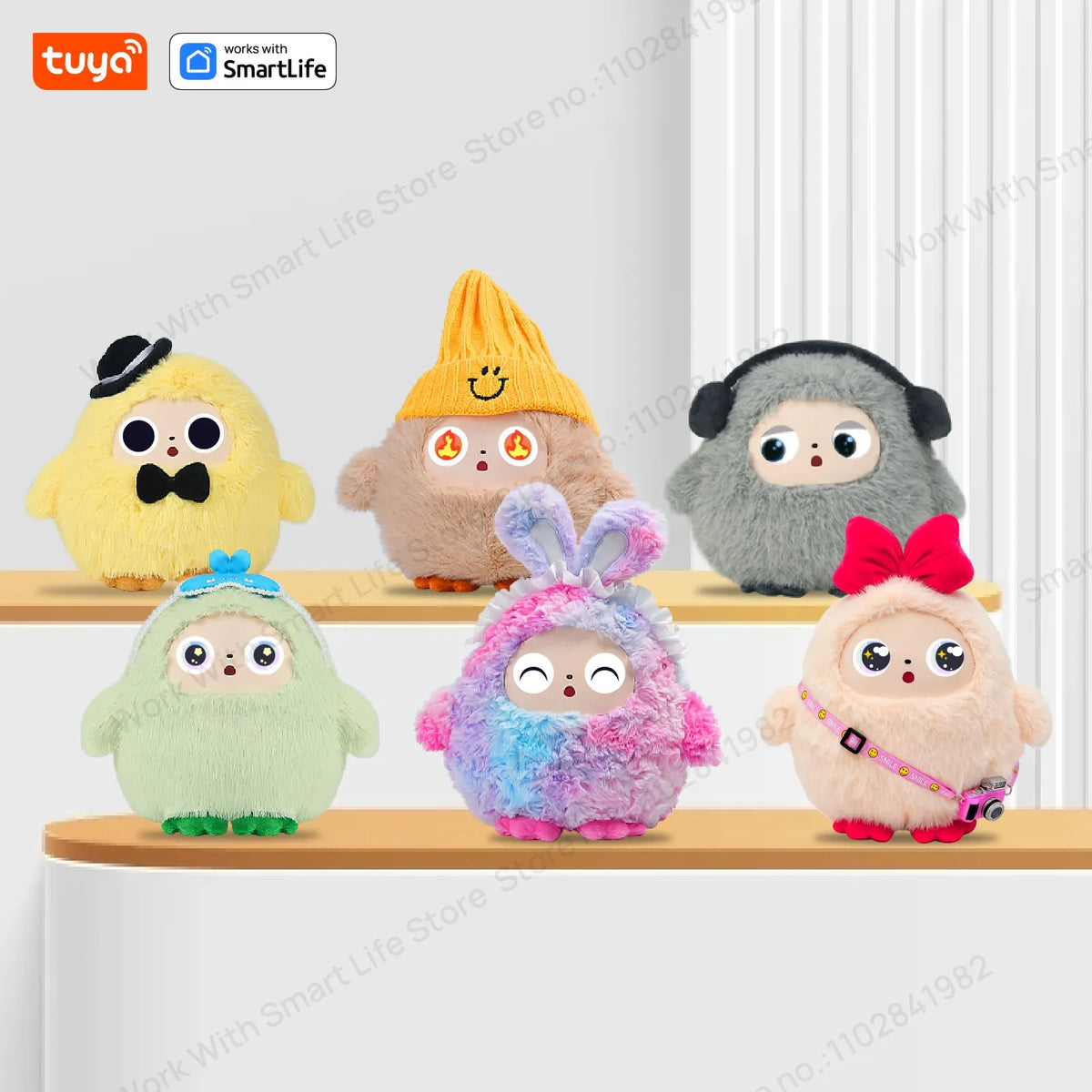 Tuya Smart AI Plush Robot Voice Interactive LED Eyes Companion