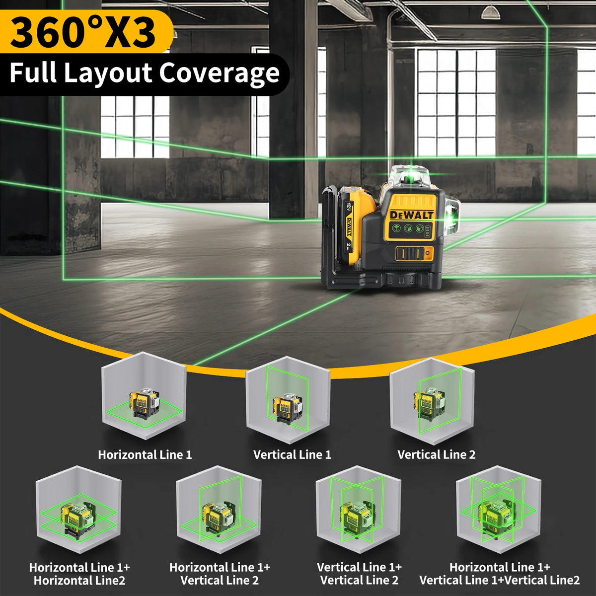 DeWalt 360 Degree Rechargeable Laser Level For Construction Projects