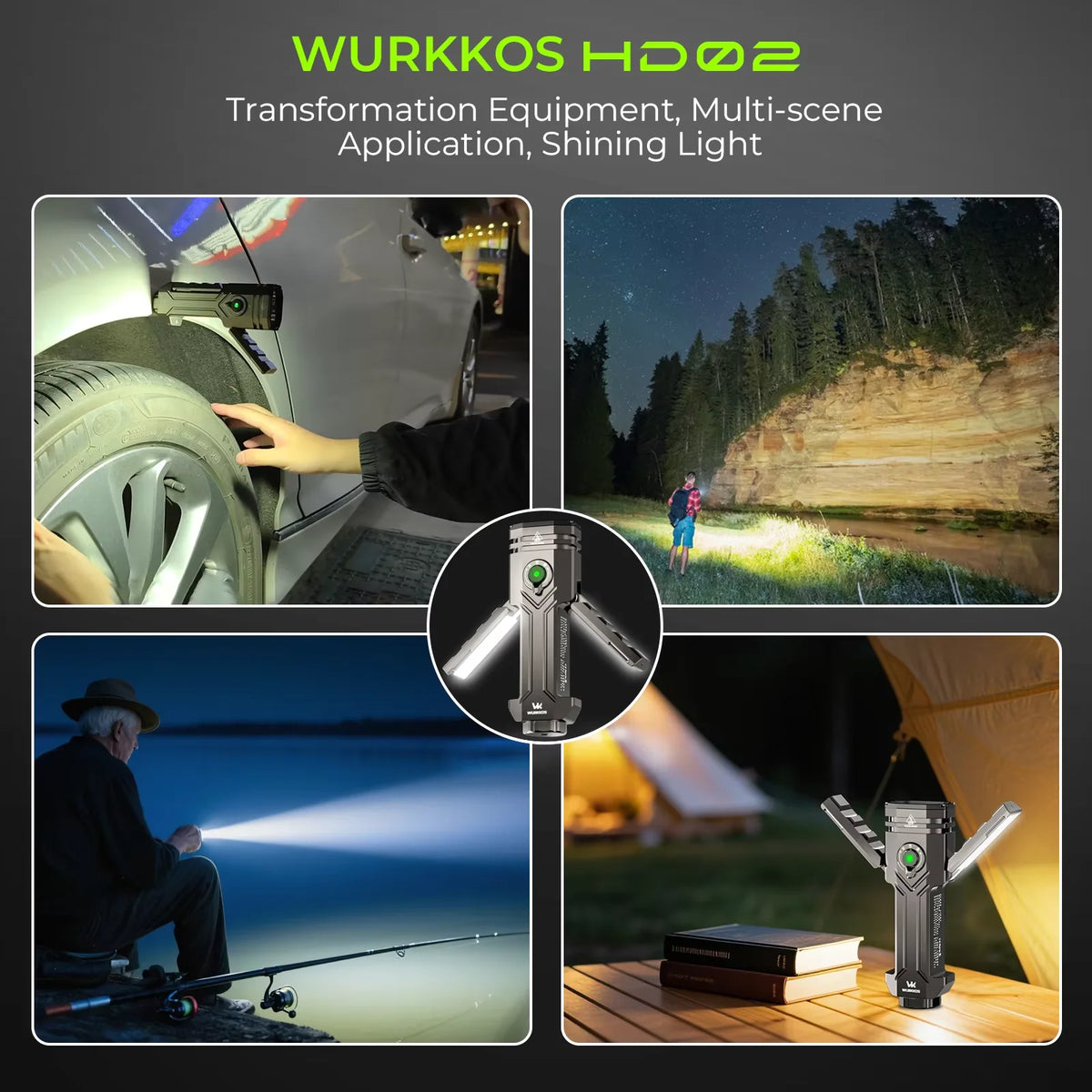 Wurkkos HD02 LED Camping Flashlight Portable Outdoor Searchlight