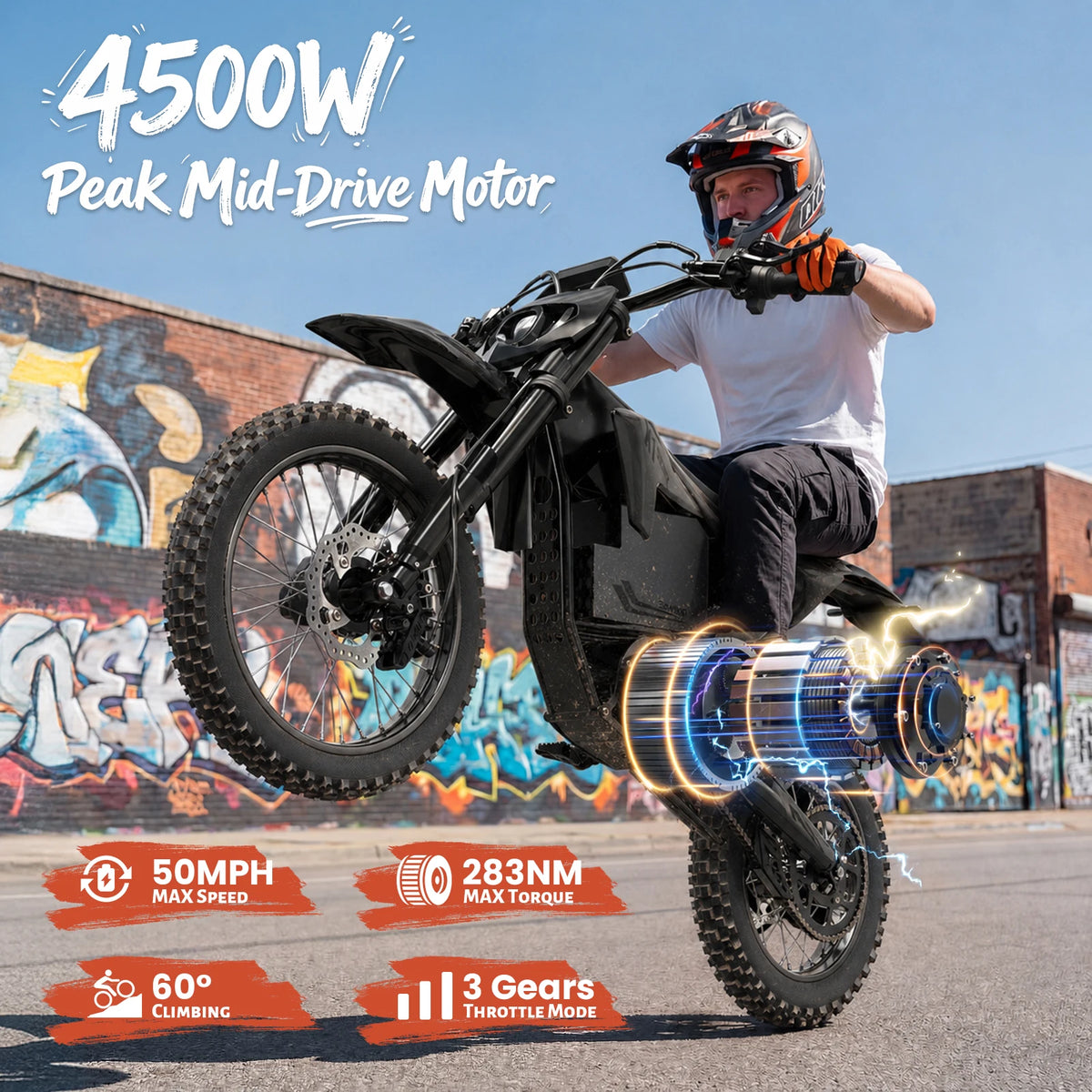 X1 Spark (L/M) Electric Dirt Bike 'A Two-Bike Bundle with the Compact X1 Spark M and Larger X1 Spark L, Giving Two Riders 4500W Mid-Drive Performance with Different Wheel Sizes.