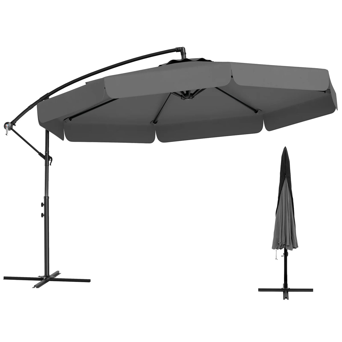 LIFEZEAL Premium Outdoor Offset Hanging Patio Umbrella With Cover