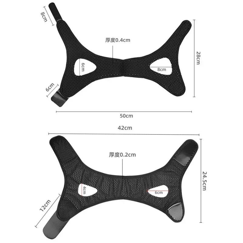 Adjustable Anti Snore Belt for Snoring Relief Breathable Chin Strap Night Sleeping Aid Jaw Support Men Women Snoring Protection