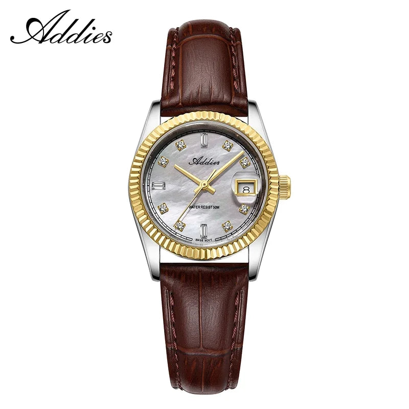 Addies Women's Luxury Stainless Steel Sapphire Quartz Business Watch