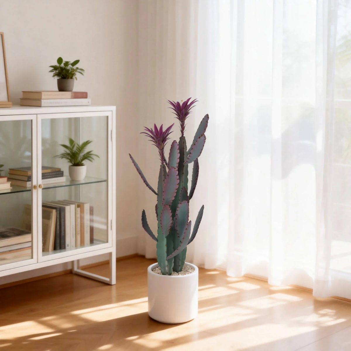 Tall Artificial Cactus Potted Plant 96cm Faux Desert Cacti Fake Big Cactus Plant with Planter for Home Garden Indoor Outdoor