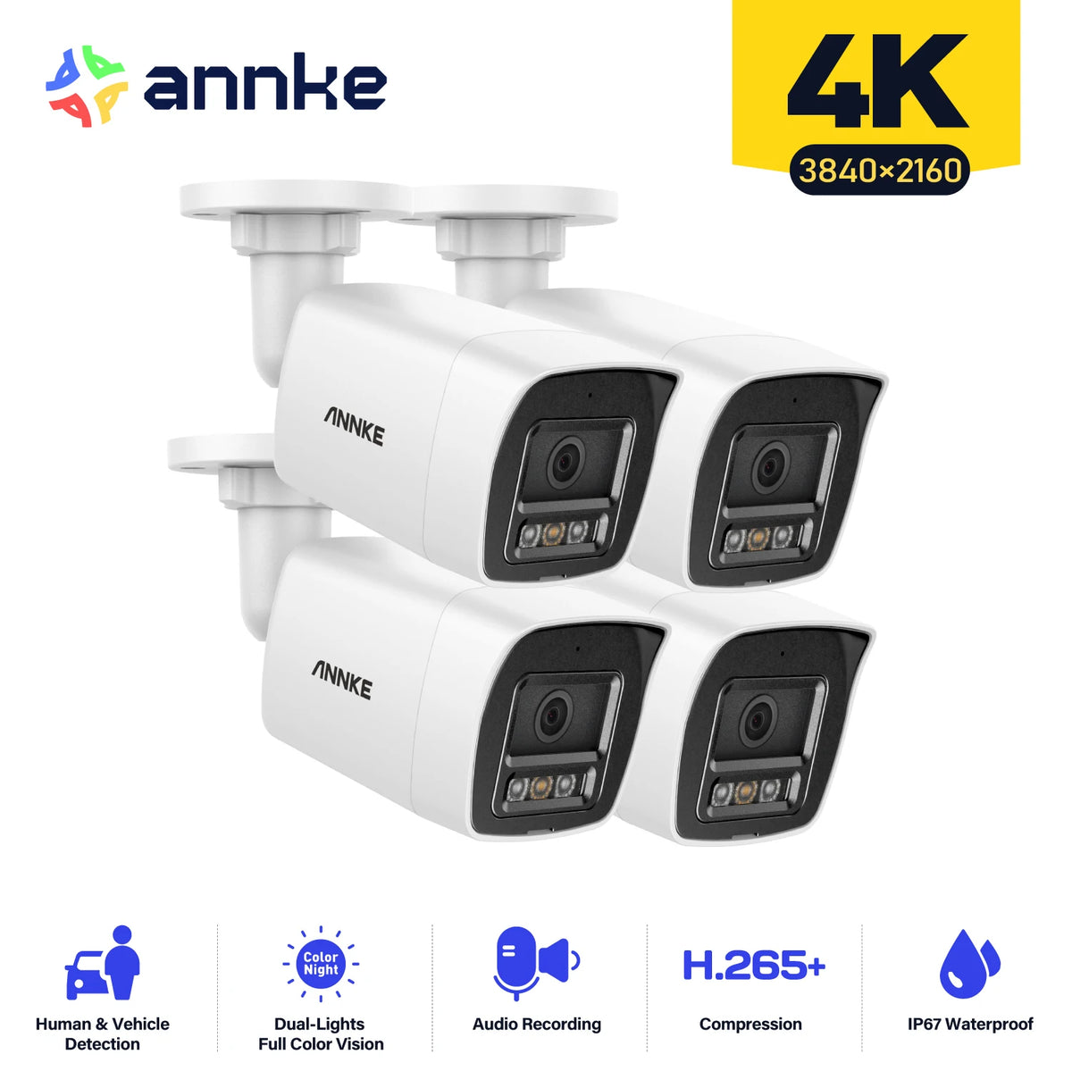 Annke 4K 8MP Smart Dual Light Bullet POE Security Camera