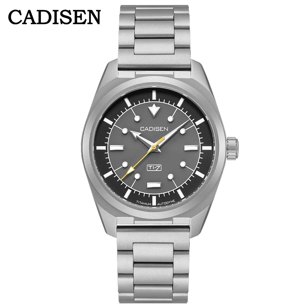 CADISEN TI-7 Autodyne Titanium Automatic Mechanical Watch Man Canvas Wristwatch MIYOTA 8215 Watches USA Warehouse Delivery