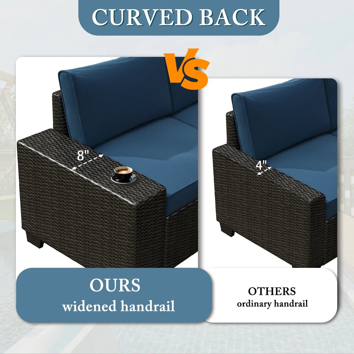 Outdoor Wicker Sectional Sofa Set With Waterproof Design For Patio