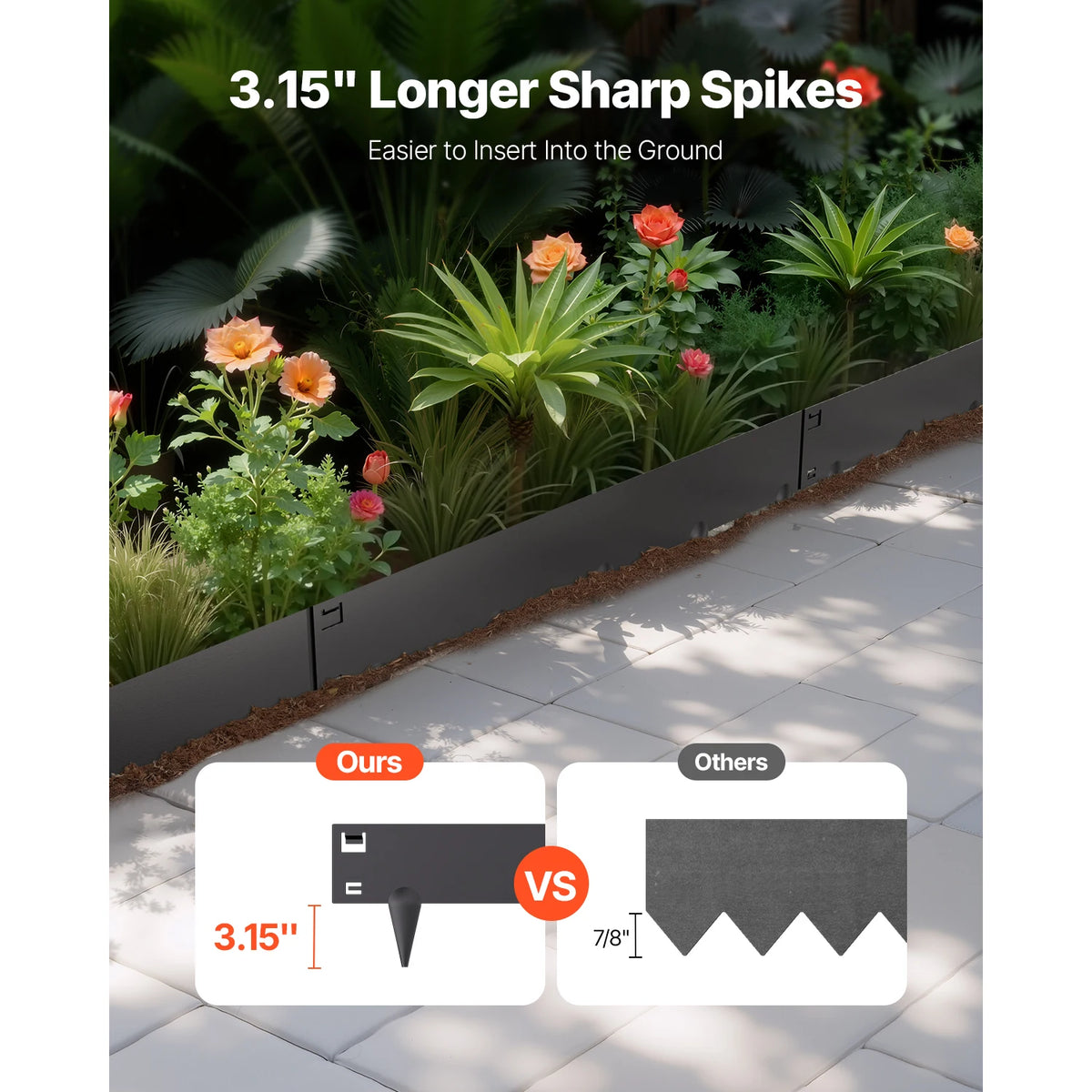 VEVOR Steel Landscape Edging Rust-Resistant Metal Landscape Edging Bendable Garden Edging Border Flower Bed Yard Pathway Divider