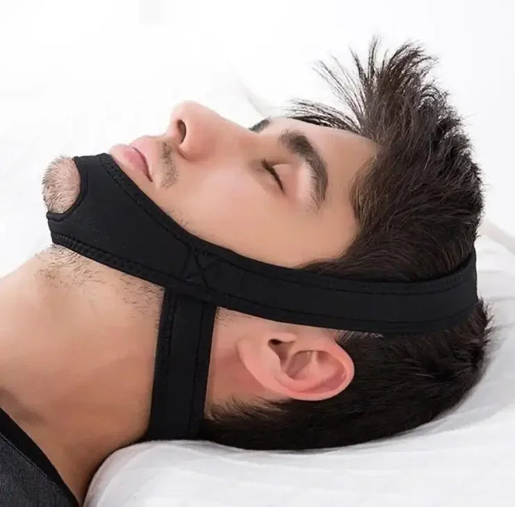 Adjustable Anti Snore Belt for Snoring Relief Breathable Chin Strap Night Sleeping Aid Jaw Support Men Women Snoring Protection