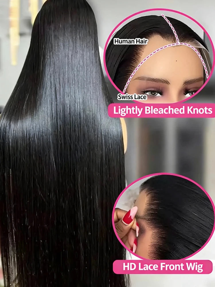 UVEOUS Brazilian Remy Human Hair Straight Lace Front Wig