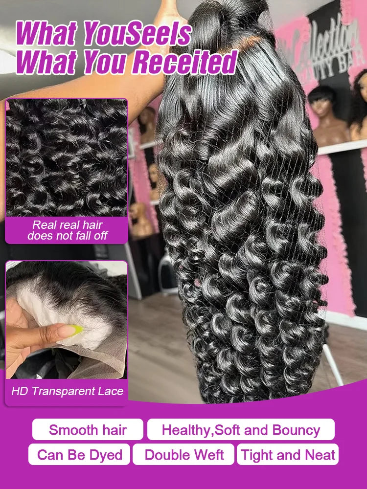 RosaBeauty Brazilian Deep Wave Human Hair Lace Front Wig