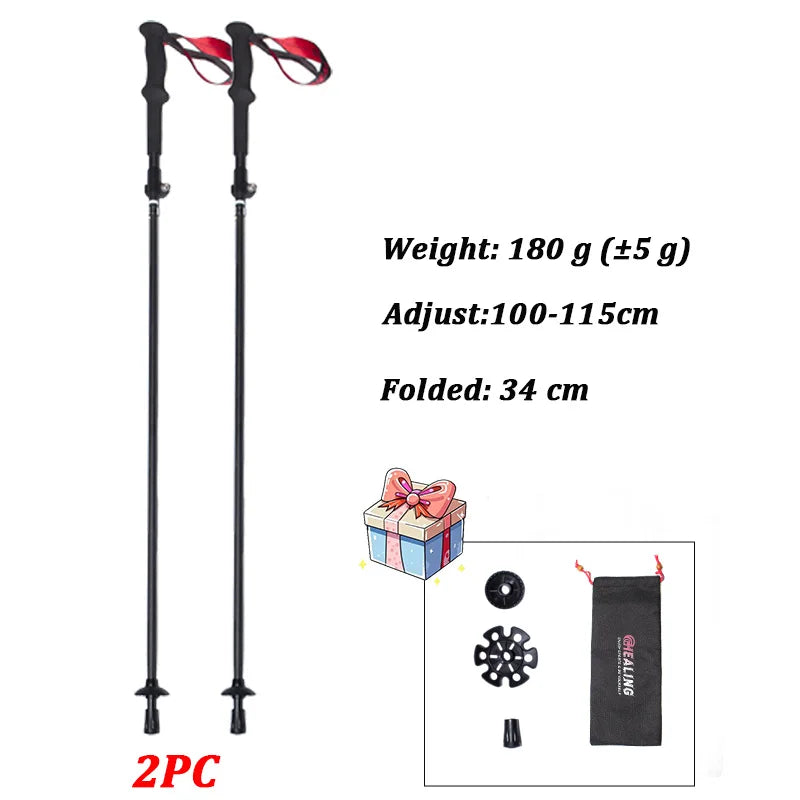 Okhealing Lightweight Carbon Fiber Telescopic Trekking Poles For Hiking