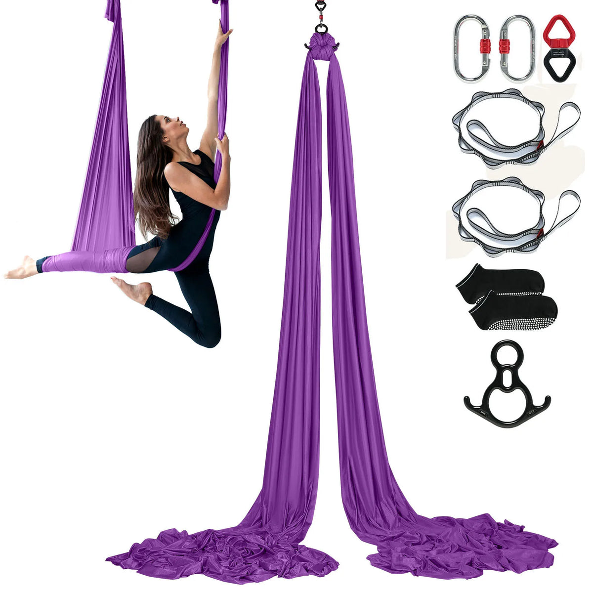 SucceBuy Premium Nylon Aerial Yoga Hammock And Swing Set