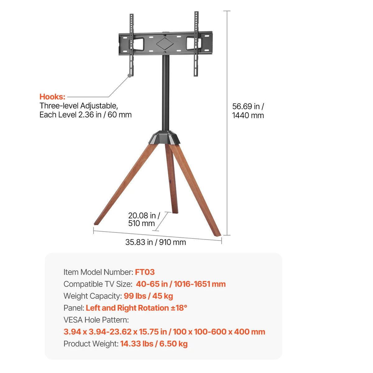SucceBuy Universal Rolling TV Stand With Wheels For Home Office