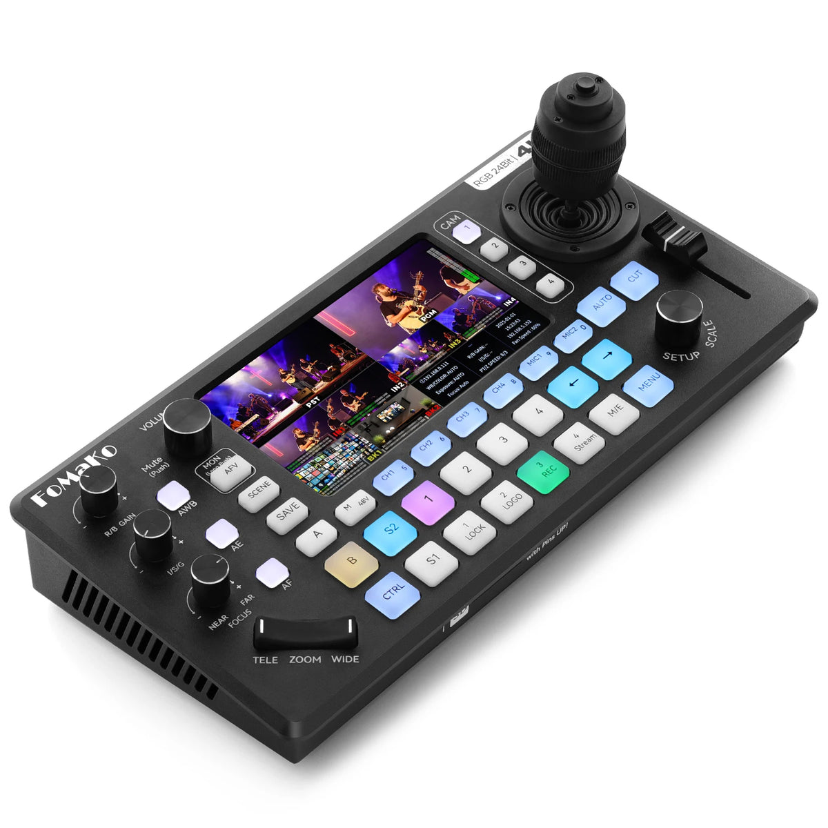 FoMaKo 4K HDMI Multi Camera Streaming Video Mixer Switcher