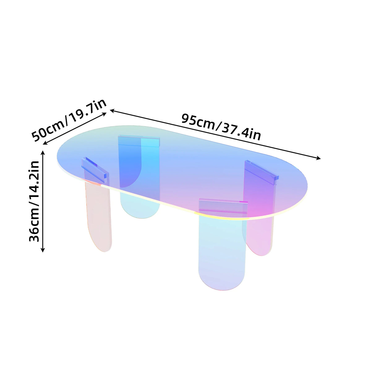 Shatterproof Acrylic Coffee Table Modern Clear Living Room Accent Furniture Side Table