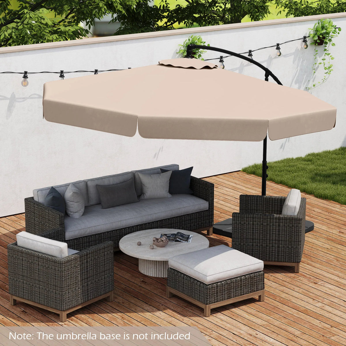 LIFEZEAL Premium Outdoor Offset Hanging Patio Umbrella With Cover