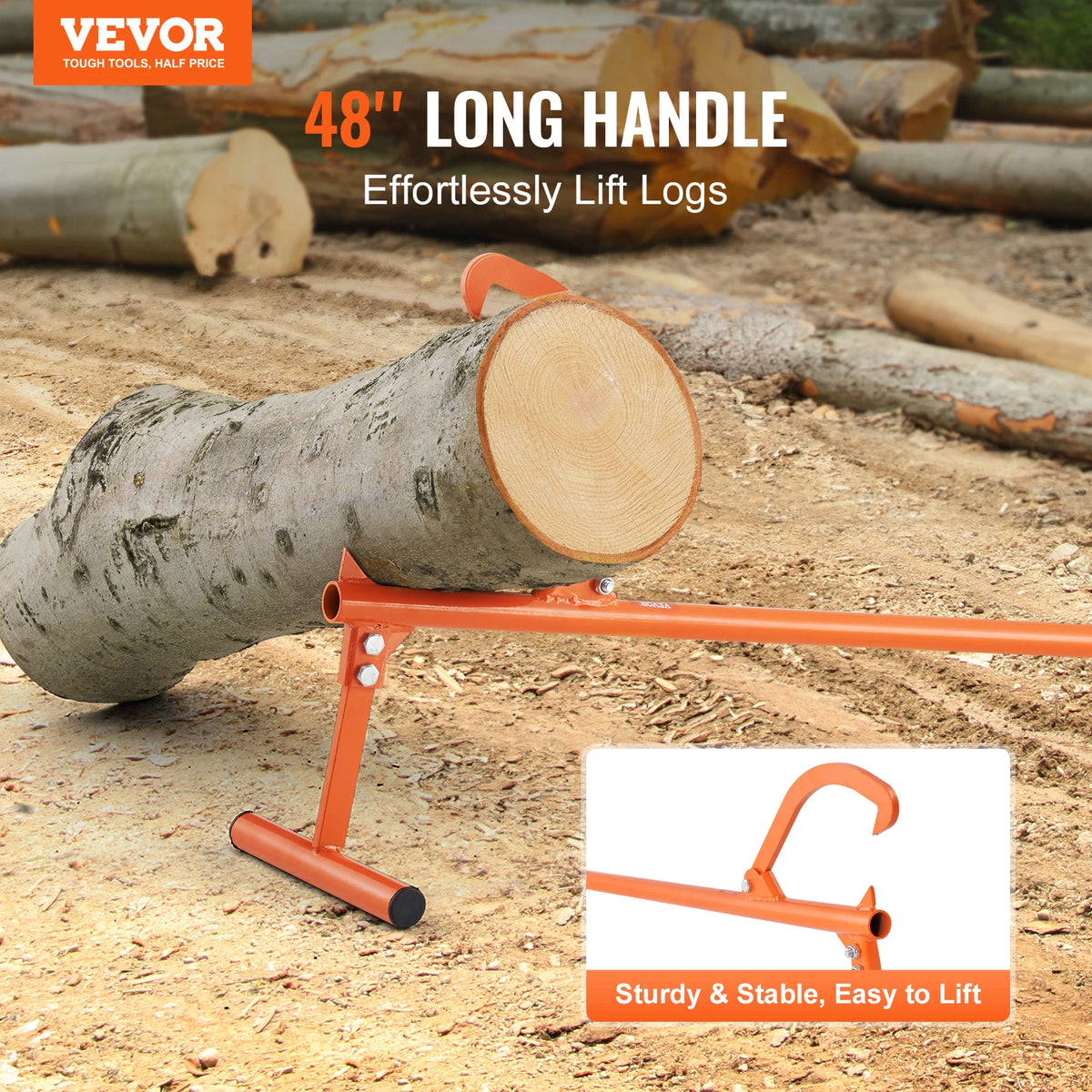 SucceBuy Heavy Duty Log Lifter With Metal Handle Cant Hook