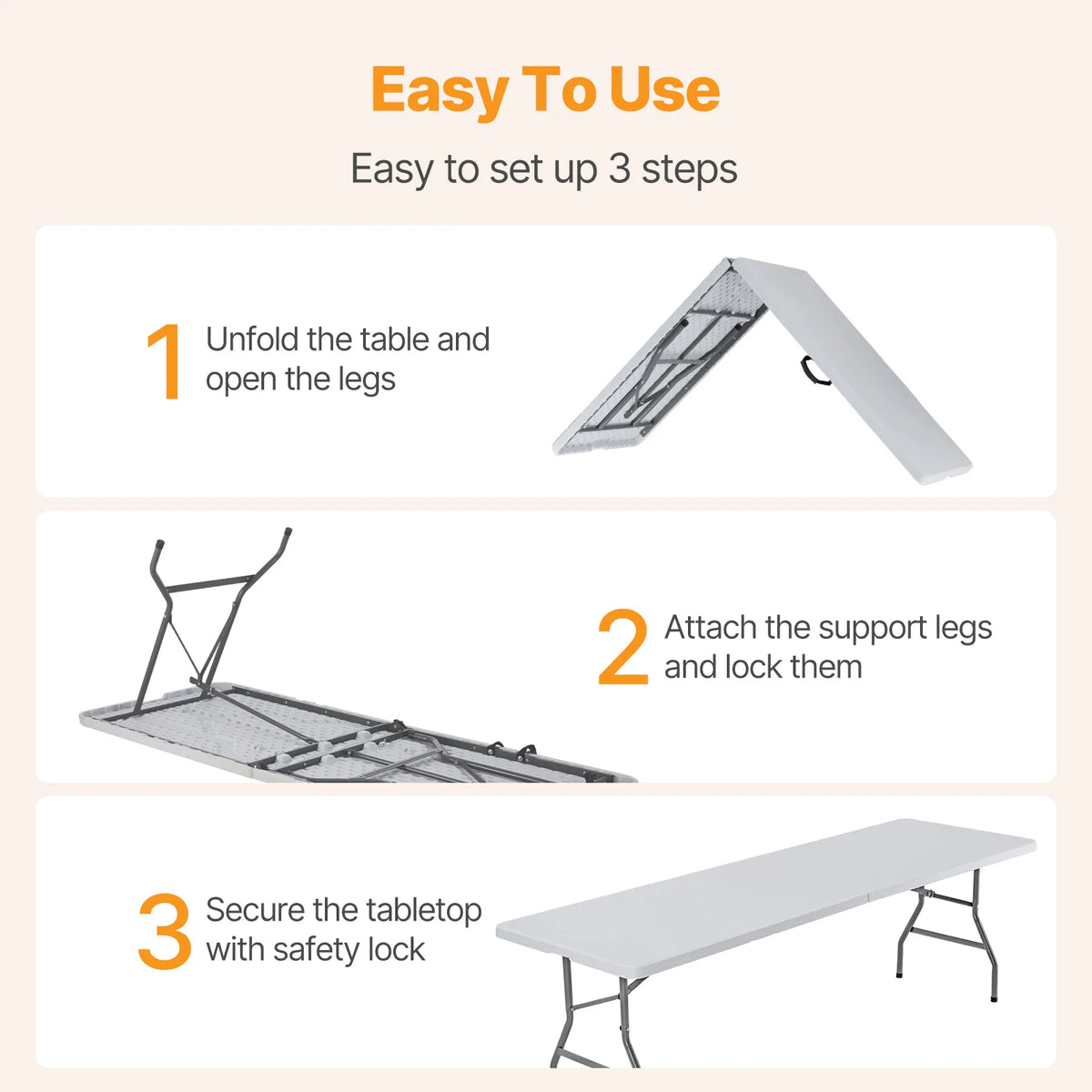 MCQ Folding Picnic Table Portable Metal Camp Table With Handle