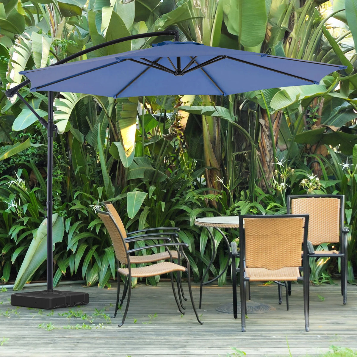 JHK Cantilever Patio Umbrella With Adjustable Tilt And UV Protection