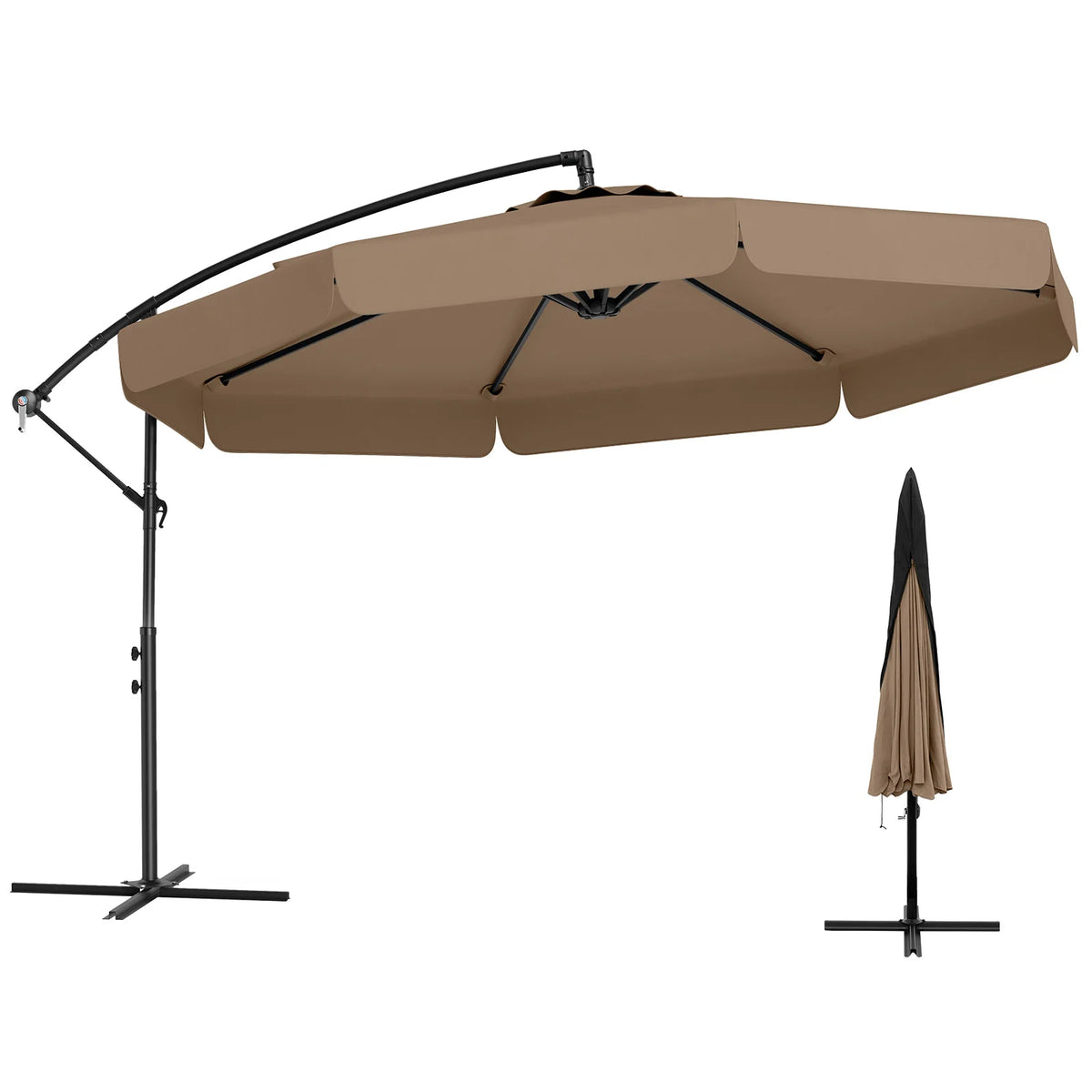 LIFEZEAL Premium Outdoor Offset Hanging Patio Umbrella With Cover