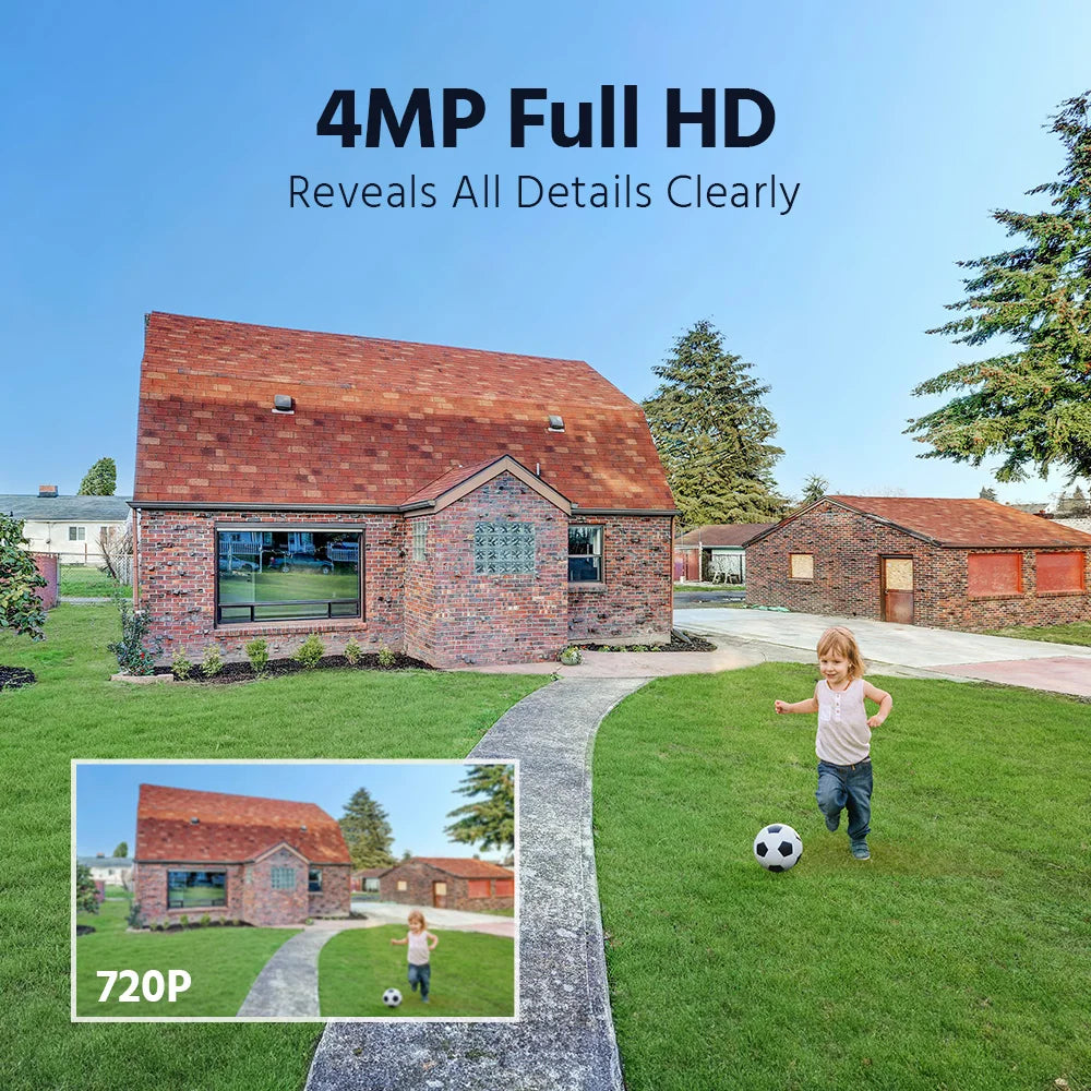 Annke 4MP Solar Wireless Security Cameras NVR Kit With Monitor