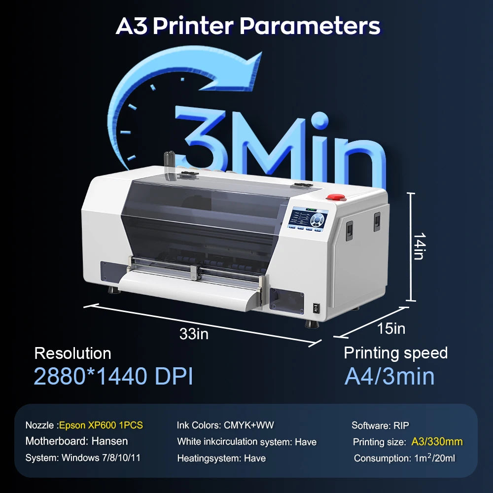 DTF Printer Impresora A3 XP600 DTF Printer Directly Transfer Film Printer A4 DTF T-shirt Printing Machine With Ink DTF Printer