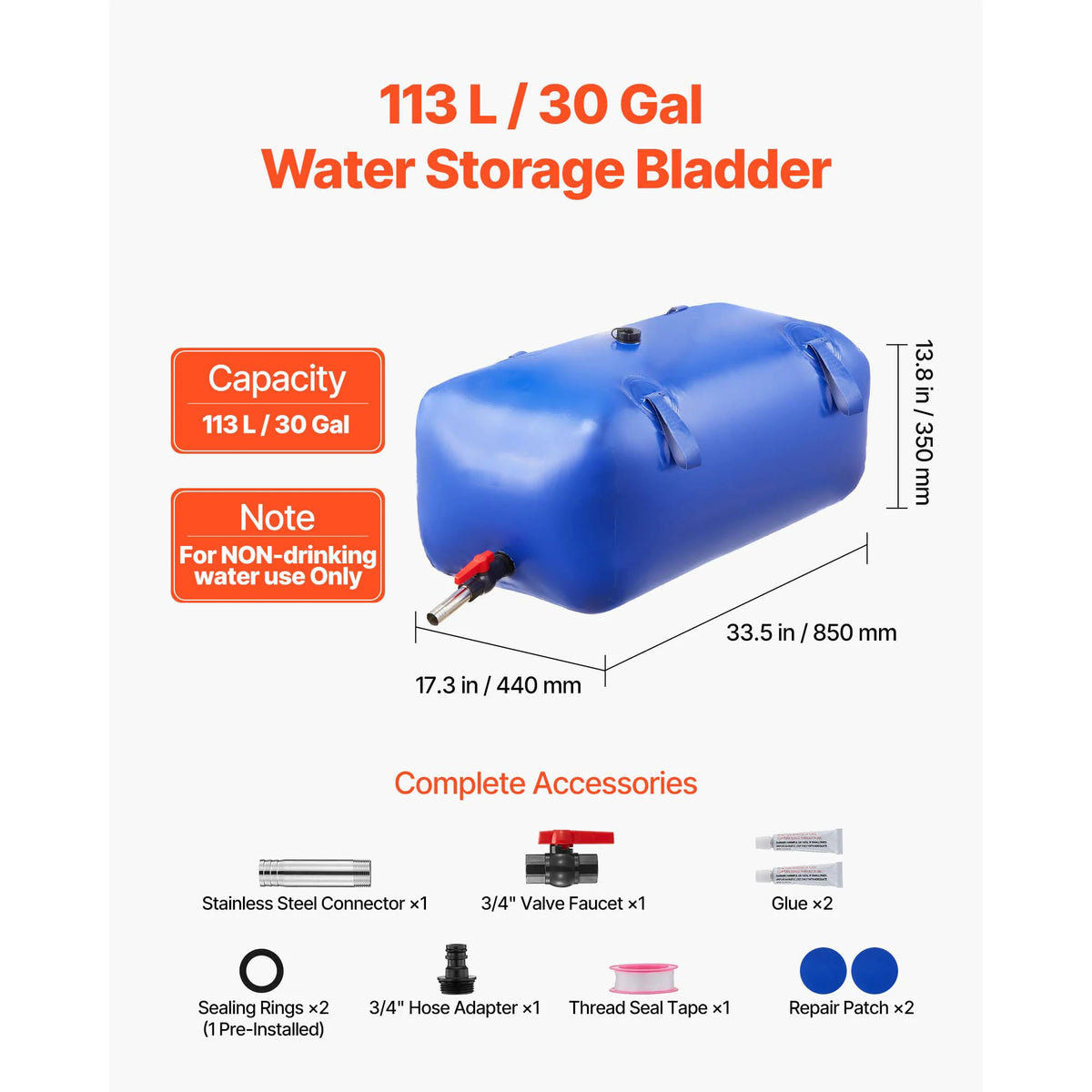 Portable TPU Water Storage Bladder Collapsible Soft Bag