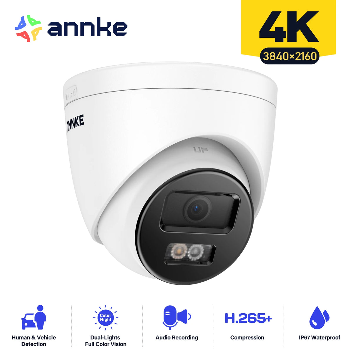Annke 4K 8MP Smart Dual Light Bullet POE Security Camera