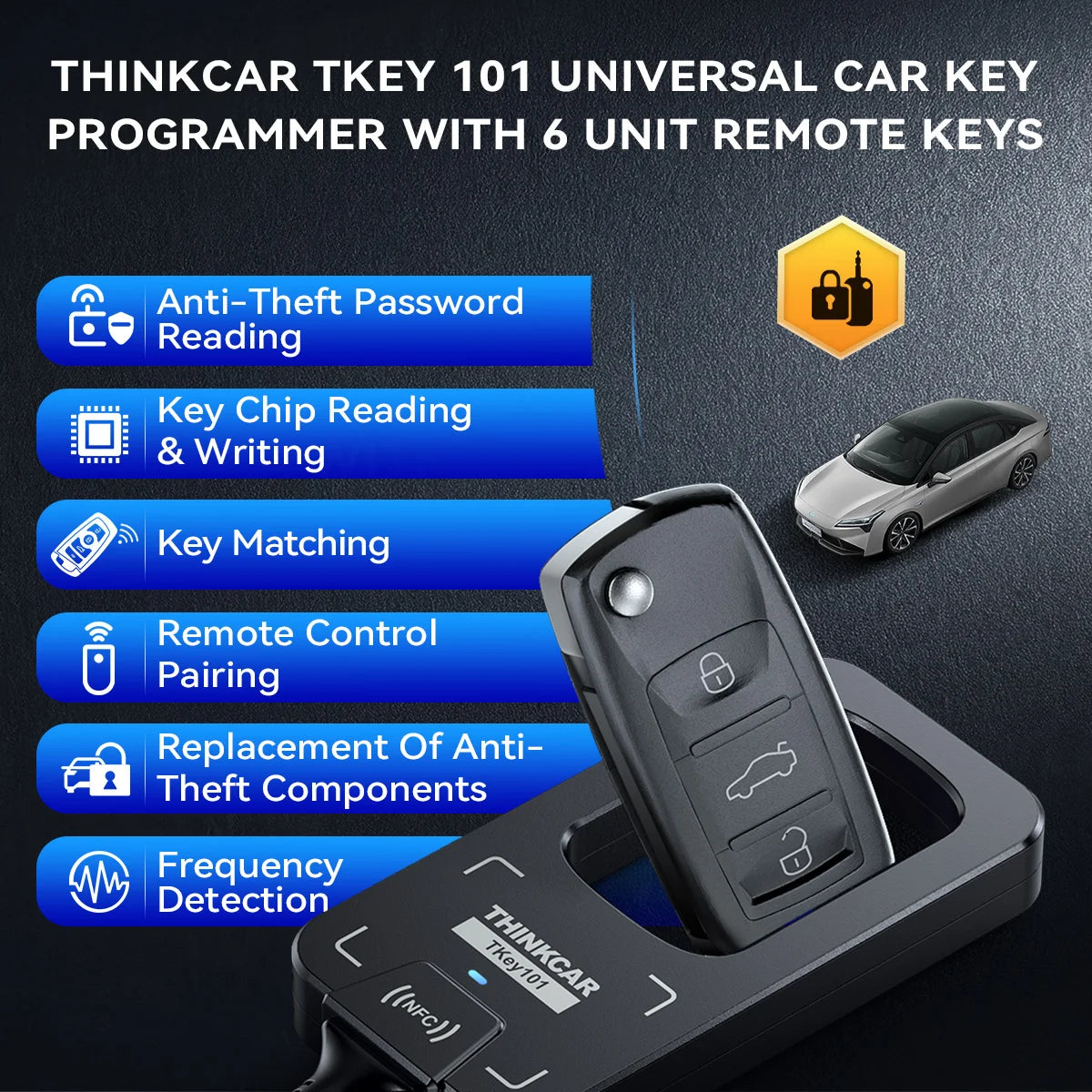 THINKCAR TKey101 Car Key Programmer for IMMO Remote Key Matching