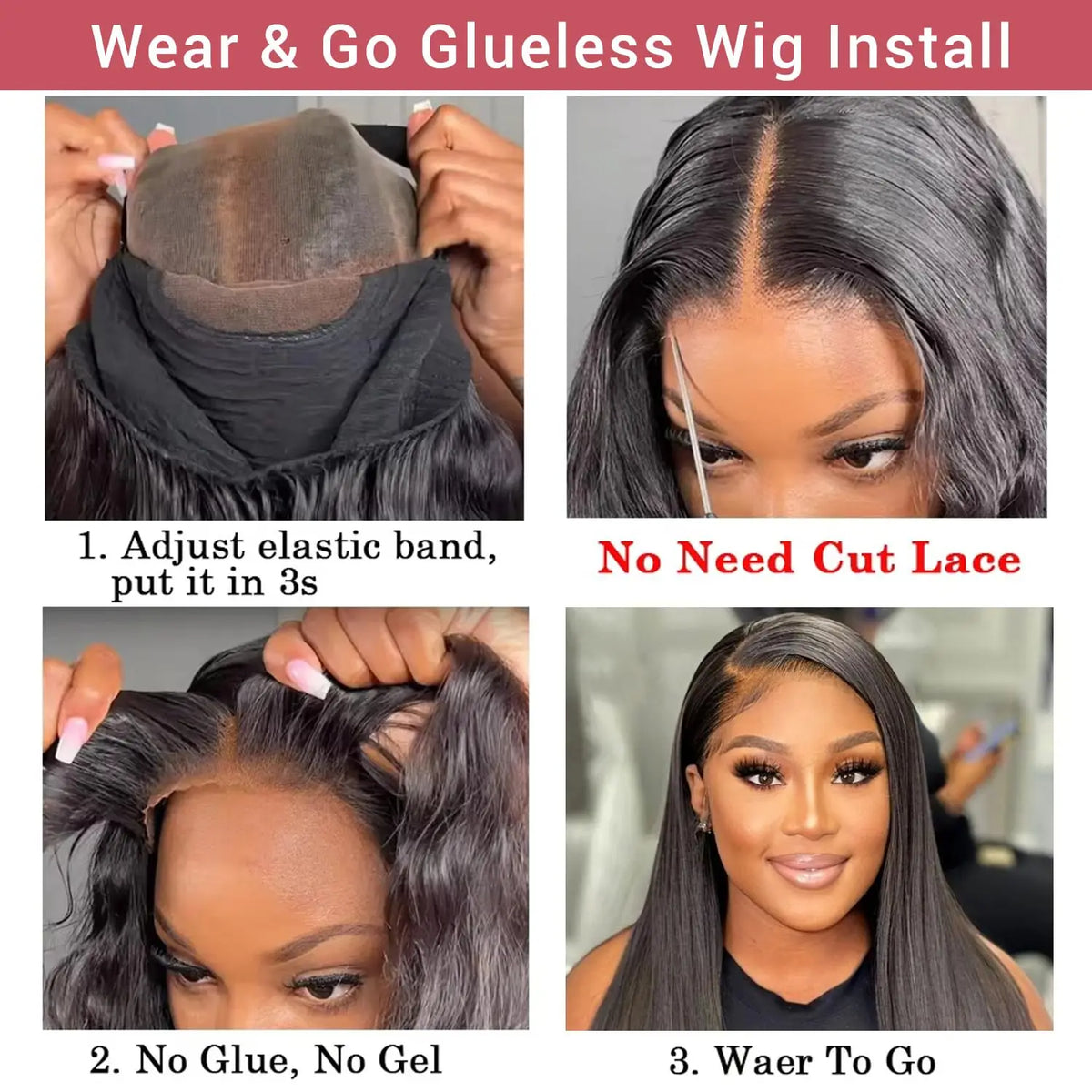 CYPHA Brazilian Remy Human Hair Straight Lace Front Wig