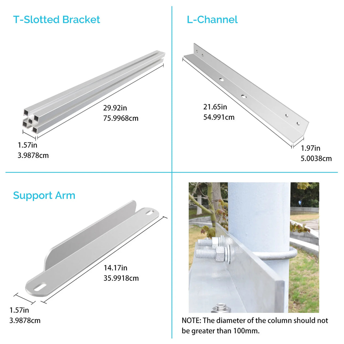Renogy Side Pole Mount Bracket For Off Grid Solar Panels
